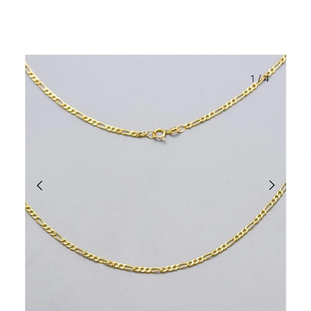 Vintage 9k solid gold figaro chain - Picture 3 of 4